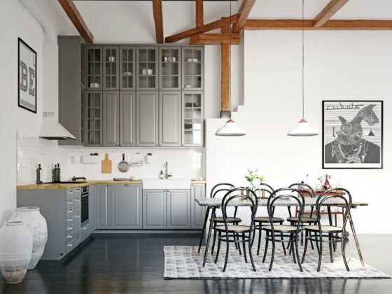 Kitchen Cabinets with Glass Doors for Display and Depth
